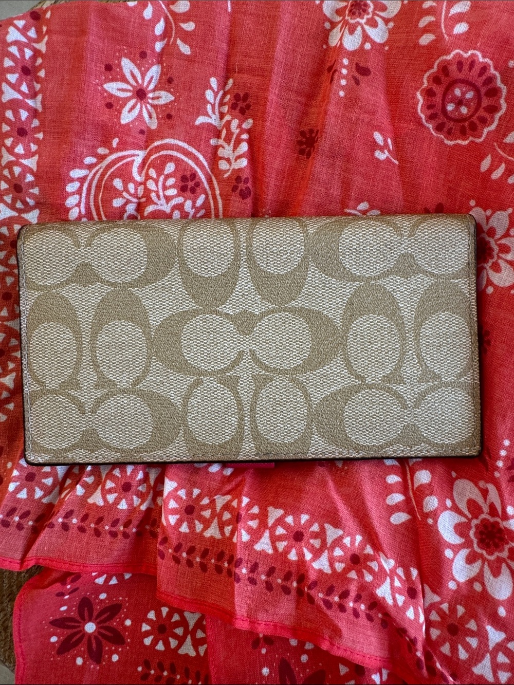 Coach Signature Continental Wallet Checkbook Cover - Picture 11 of 13